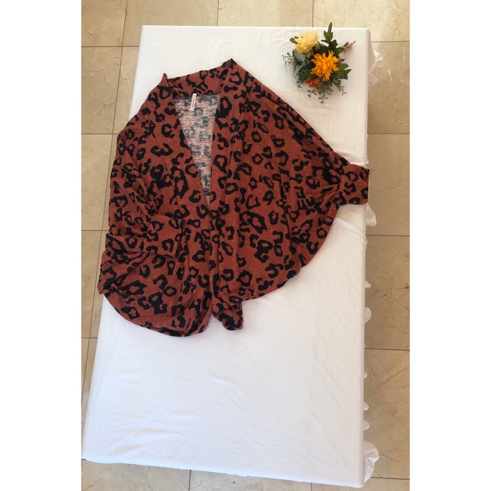 My Story Orange Leopard Print Cardigan